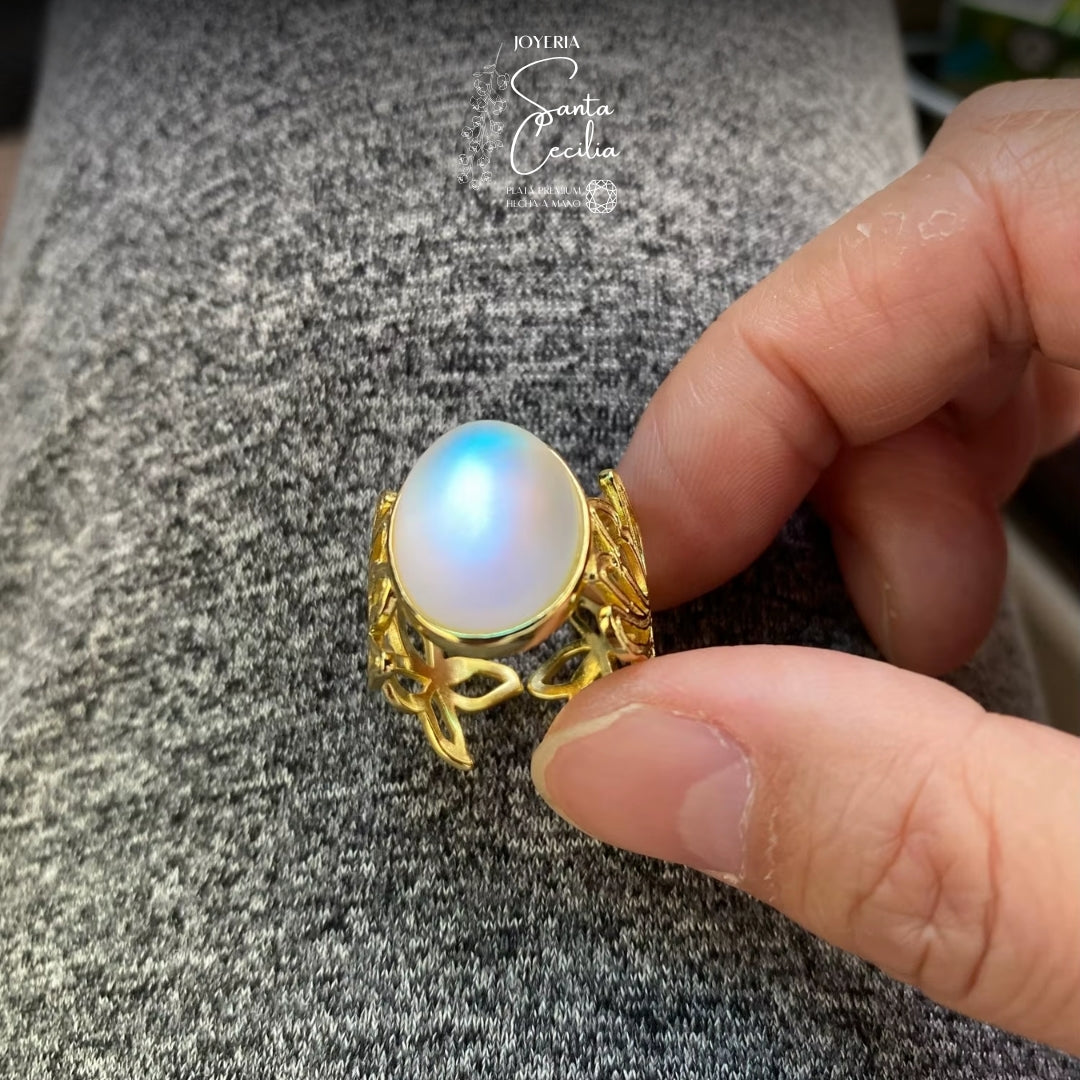Anillo Jazmin Baño de Oro