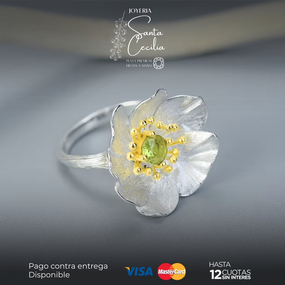 Anillo Amapola Gema Peridot