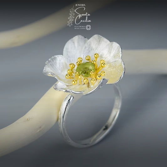 Anillo Amapola Gema Peridot