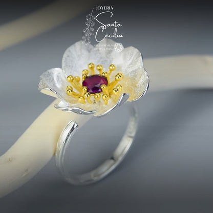 Anillo Amapola Gema Amatista