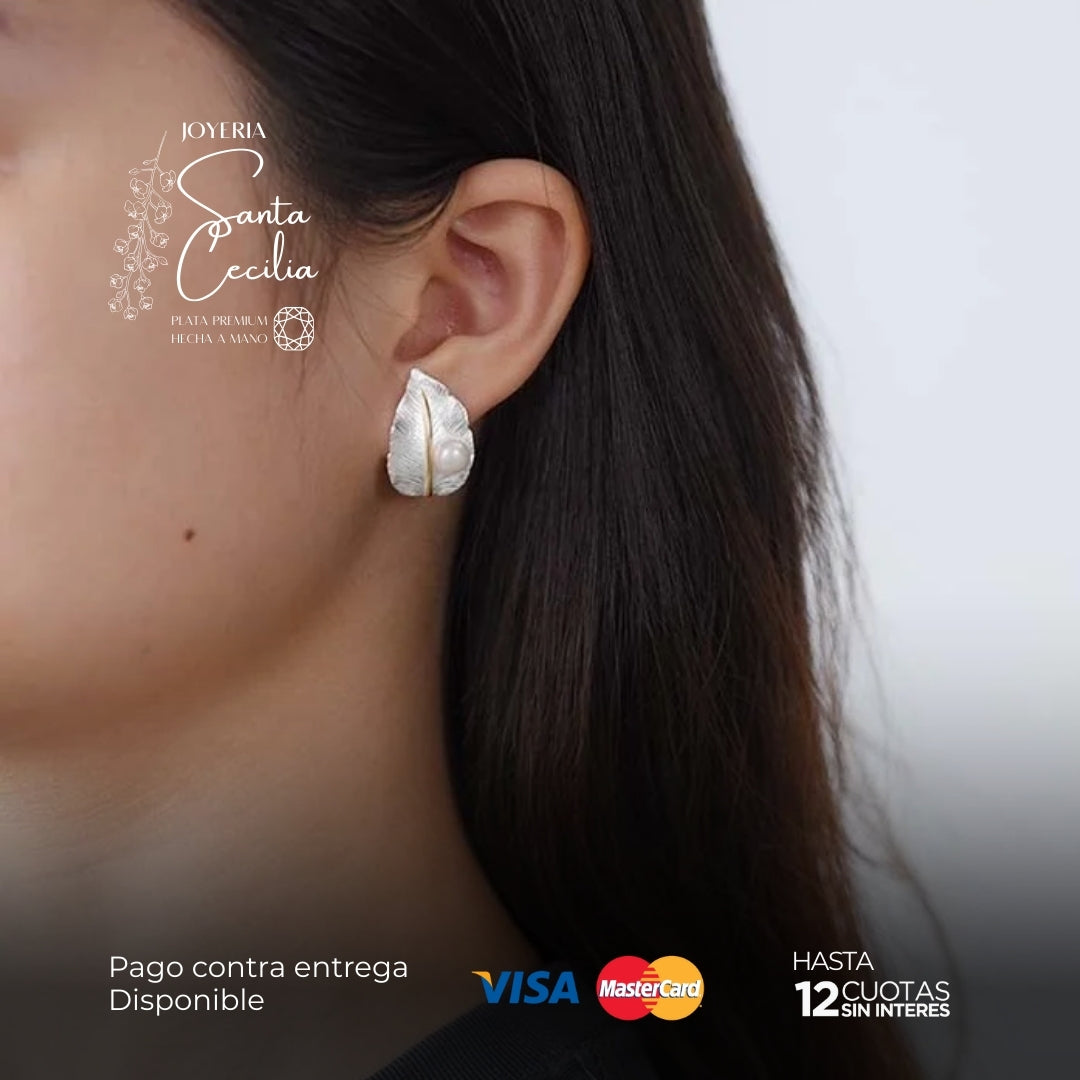 Aretes Hojas de Plata