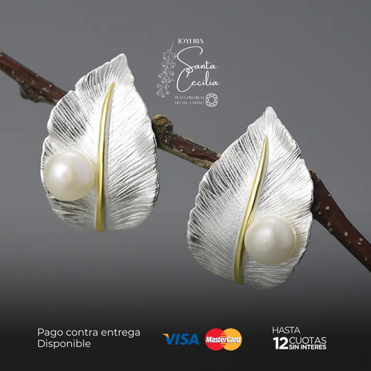 Aretes Hojas de Plata