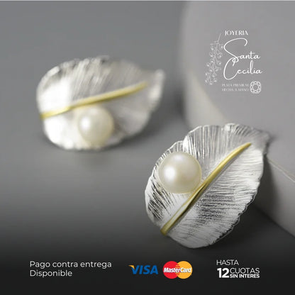 Aretes Hojas de Plata
