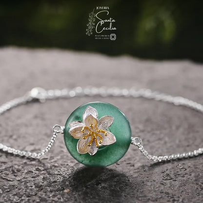 Pulsera Flor de loto sobre venturina