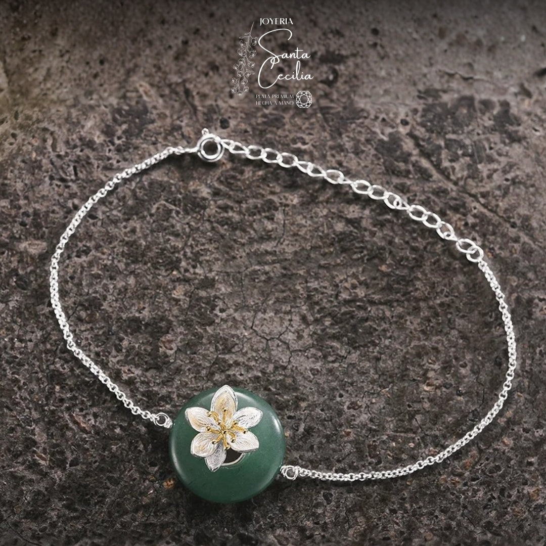 Pulsera Flor de loto sobre venturina