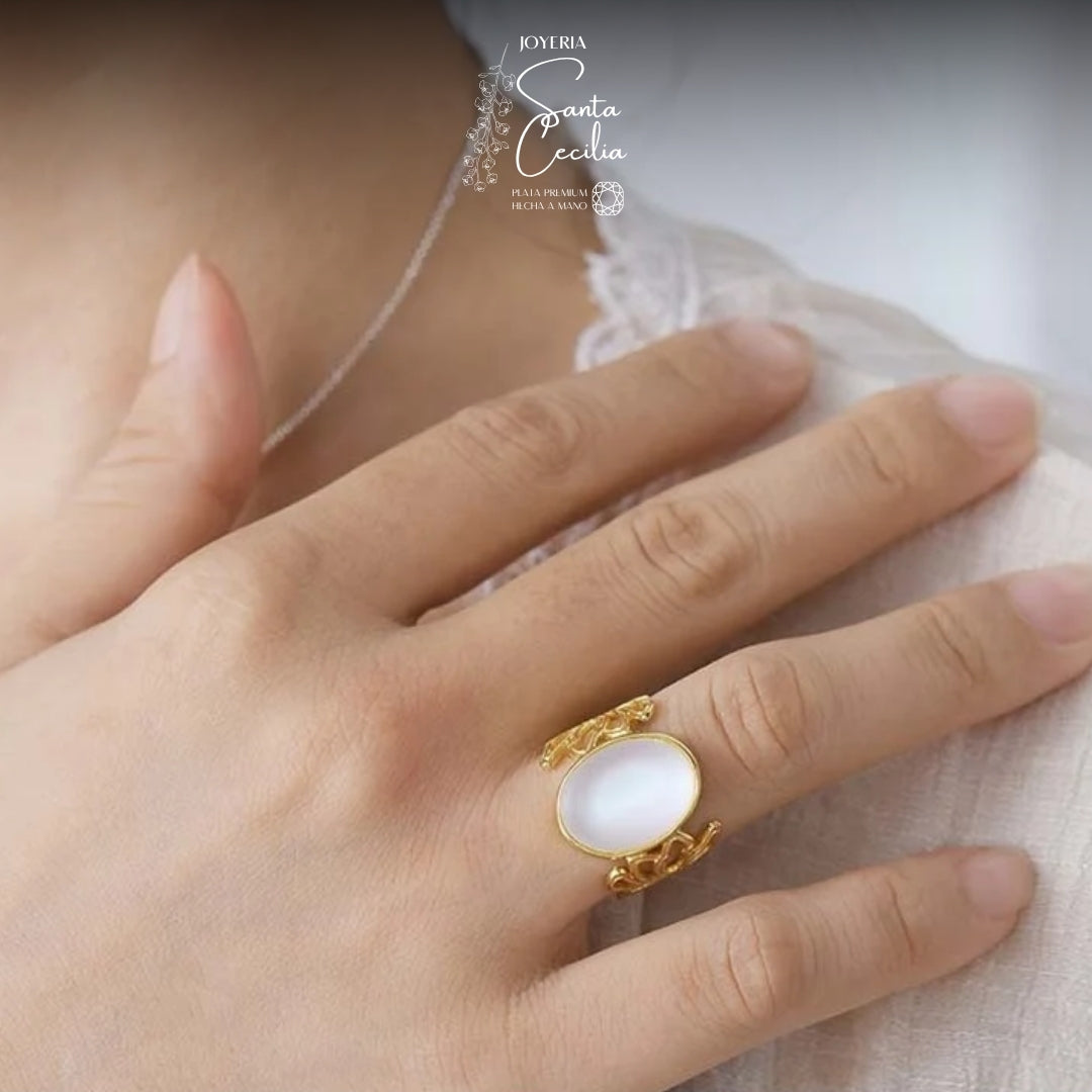 Anillo  Jazmin Baño de Oro