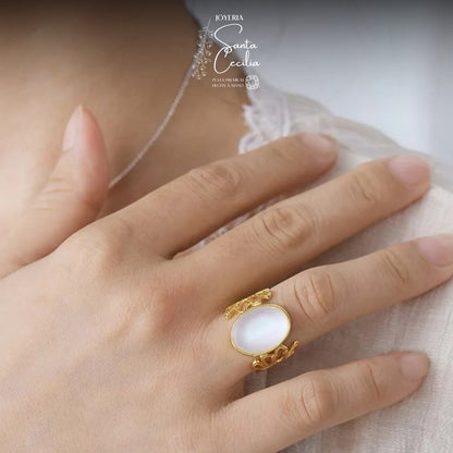 Anillo  Jazmin Baño de Oro