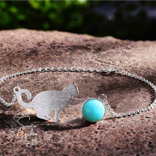Pulsera Gatito Amazonita