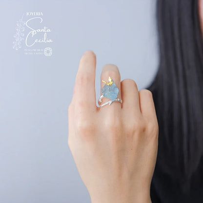Anillo con Piedra Aquamarine V2