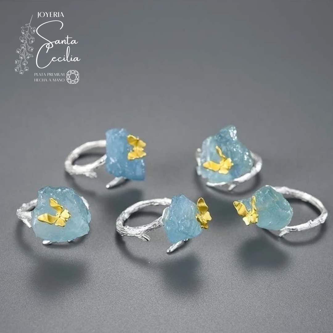 Anillo con Piedra Aquamarine V2